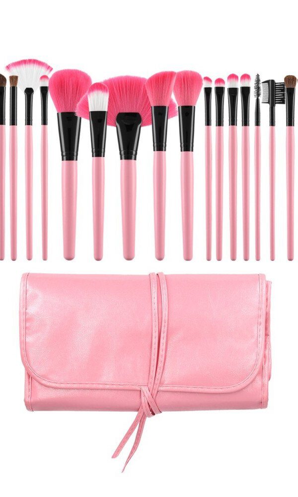 Mimo Makeup Brush Pink 24Pcs Set