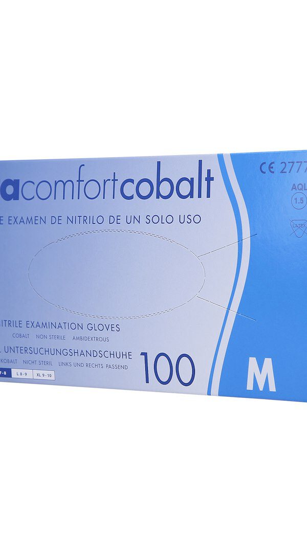Nitrile Gloves Comfort Cobalt 100Pcs - M