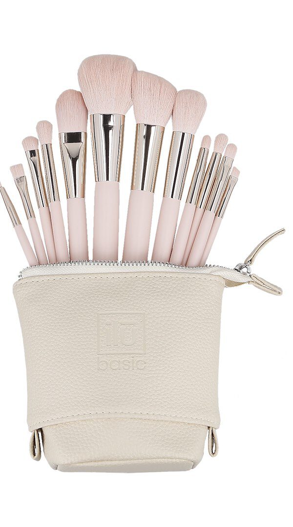 Ilu Basic Mu Pink Makeup Brush 12Pcs Set