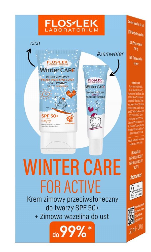 Floslek Winter Care Cream 30Ml+Lip Balm 10G Set